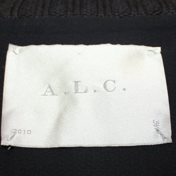 A.L.C. Women Cardigan Ribbed Wool Silk Knit Button Shawl Collar Zip size Small - Picture 7 of 9